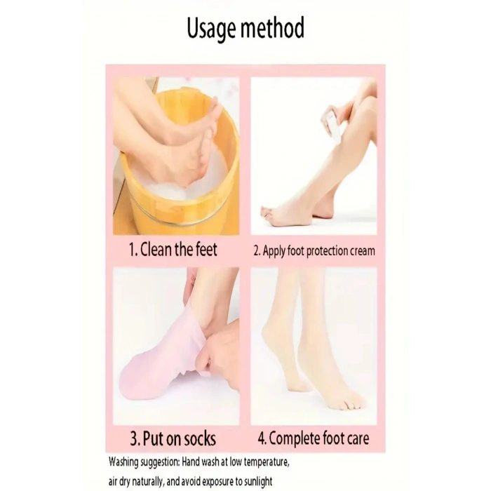 Silikon Ayak Bakım Çorabı Krem Spa Peeling Nemlendirici Çatlak Önleyici Ölü Deri Atıcı Çorap