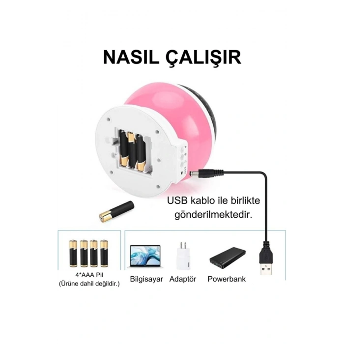 Özel Üretim Ay ve Yıldızlı Gökyüzü Projeksiyon Gece Lambası - Pembe, Çocuk ve Bebek Odası İçin