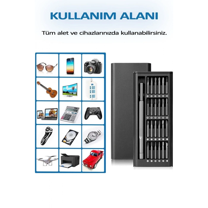 Mini Tornavida Seti Özel Kutulu 25 Parça Profesyonel Masa Telefon Gözlük Saat Tamir Seti Yıdız Torx