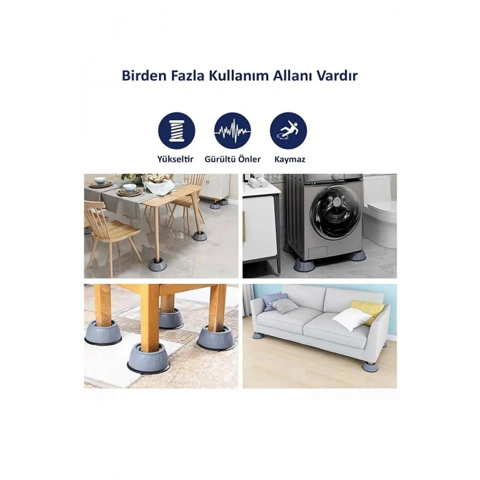 4Lü Ayak Seti Buzdolabı Çamaşır Bulaşık Makinesi Klima Koltuk Kanepe Masa Altlığı Ayağı Stoper