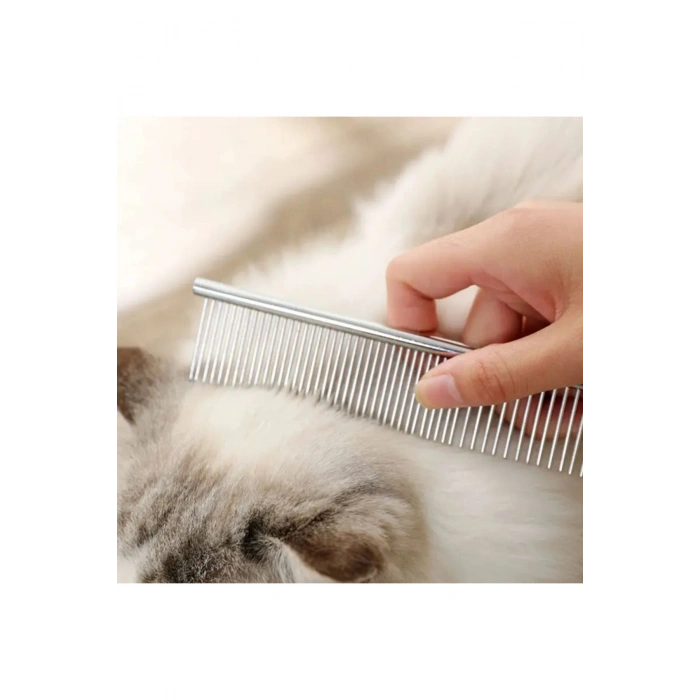 Gri Parlak Metal Köpek Tarağı Renkli Pet Köpek Pire Tımar Tarağı Köpek Tüyü Tarama