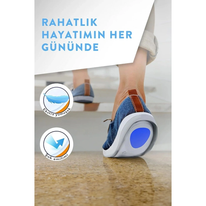 Aveo 2 Adet Ortopedik Ayakkabı Topuğu Jel Topukluk Gizli Topuk Boy Uzatıcı Topuk Dikeni Kadın Erkek
