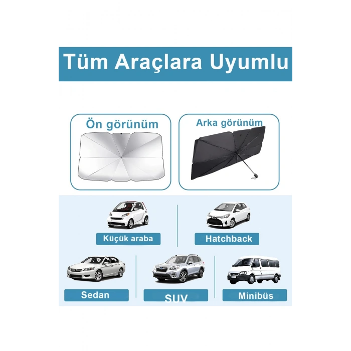 Oto Ön Cam Şemsiyeli Güneşlik Araba Camı Araç İçi Güneşliği Renault Clio Megane Symbol Gölgelik