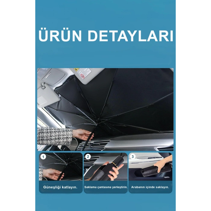 Oto Ön Cam Şemsiyeli Güneşlik Araba Camı Araç İçi Güneşliği Renault Clio Megane Symbol Gölgelik