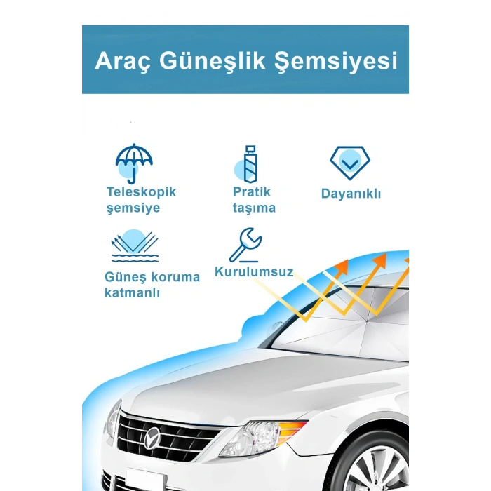 Oto Ön Cam Şemsiyeli Güneşlik Araba Camı Araç İçi Güneşliği Renault Clio Megane Symbol Gölgelik
