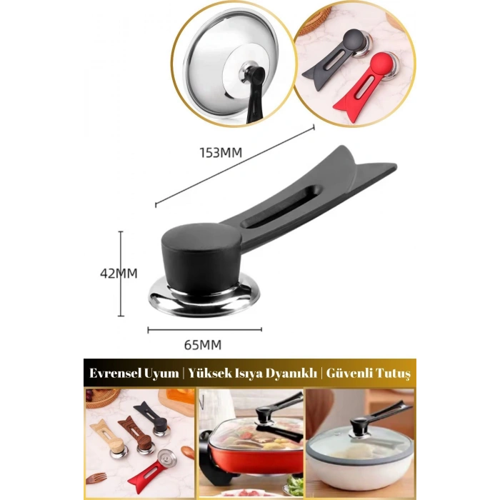 Tencere Tutacak Ergonomik Dikey Tasarım Yüksek Isıya Dayanıklı Tencere Kapağı Tutacağı | Kolu