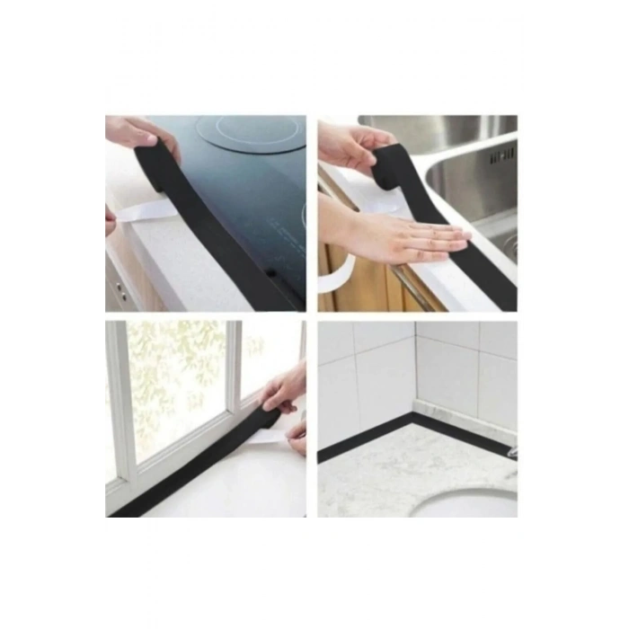 Siyah Su Sızdırmaz Geçirmez Bant Lavabo Küvet Kenar Bandı Küvet Duş Bandı