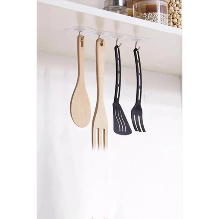 30 Adet Kapı Duvar Askısı, Kendinden Yapışkanlı Şeffaf Askı, Güçlü Kapı Askısı, 6X6cm