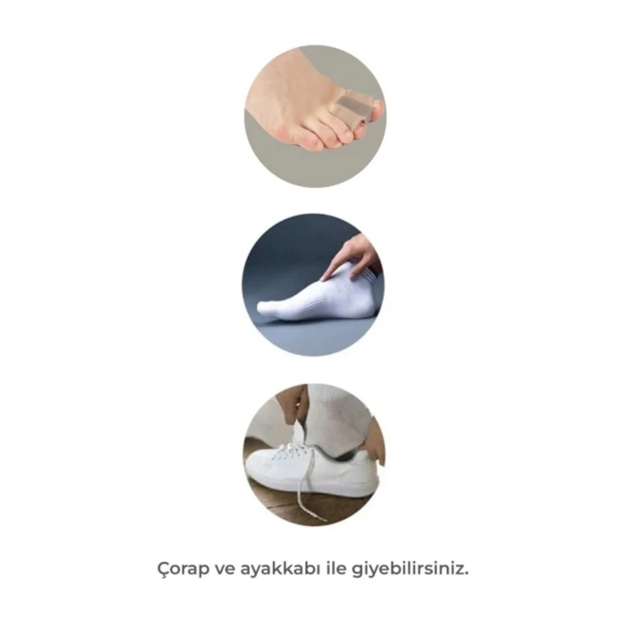 Ayak Baş Parmak Kemik Eğriliği Düzeltici Halluks Valgus Parmak Koruyucu Silikon Gece Gündüz Aparat L