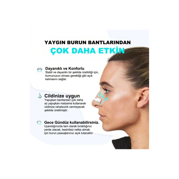 Horlama Önlemeye Yardımcı Mıknatıslı Burun Dilatörü 4lü Set - Siyah-15 Li