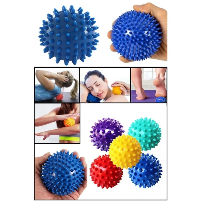 Profesyonel Fitness Cardio Pilates Büyük Boy 8 Cm Dikenli Kas Duyu Uyarıcı Masaj Topu Spor Set
