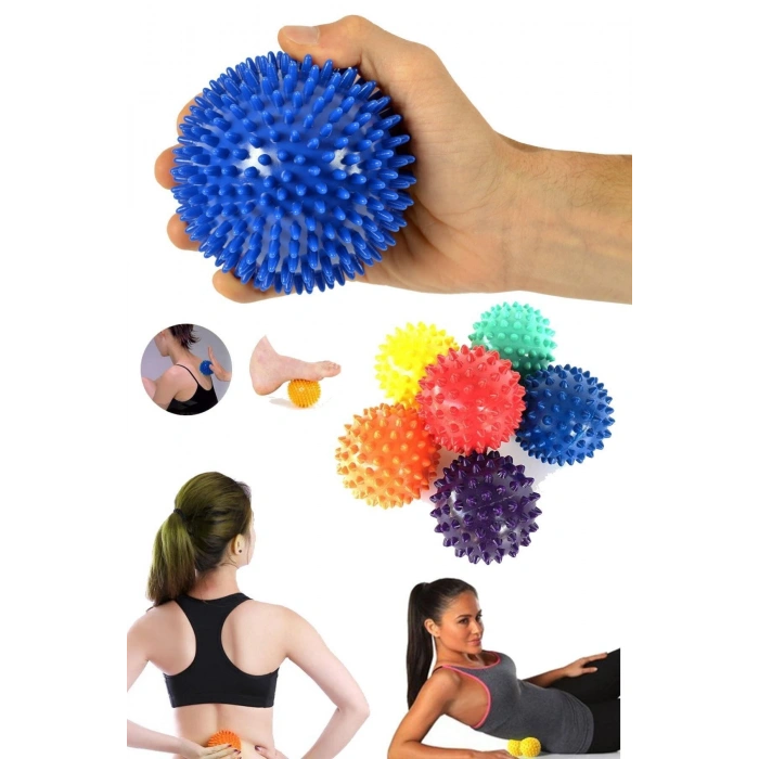 Profesyonel Fitness Cardio Pilates Büyük Boy 8 Cm Dikenli Kas Duyu Uyarıcı Masaj Topu Spor Set