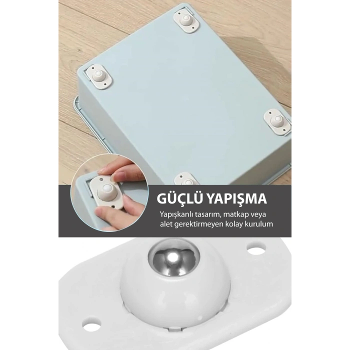 Eşya Taşıma ve Kaydırma Bilyesi – 4’lü Yapışkanlı Döner Tekerlek Seti