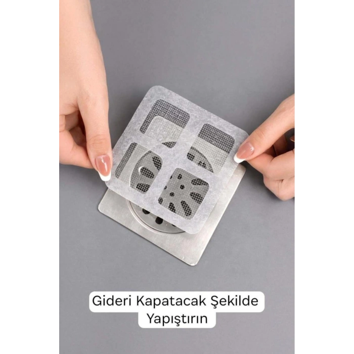 1 Adet Kendinden Yapışkanlı Gider Kapatıcı Pislik Tutucu Banyo Gider Kapağı Çok Amaçlı Çelik Bant