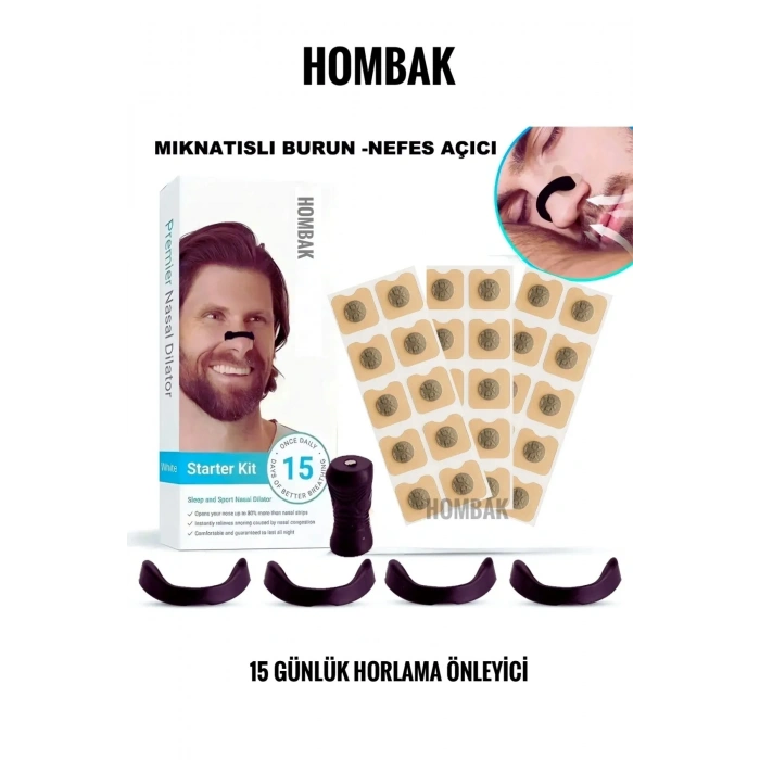 Horlama Önleyici Mıknatıslı Burun Bandı 30lu Set, Premium Horlama Azaltıcı Estetik Siyah Dilatör