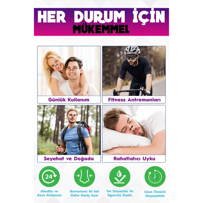 Horlama Önleyici Mıknatıslı Burun Bandı 30lu Set, Premium Horlama Azaltıcı Estetik Siyah Dilatör