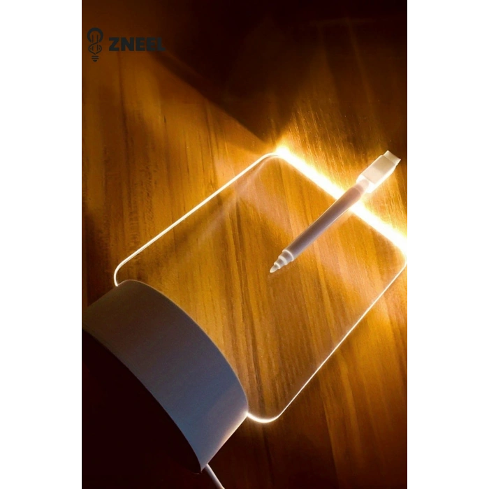 Neon Etkili LED Yazı Tahtalı Gece Lambası – 5V, 5 LED, Silgili Not Panosu