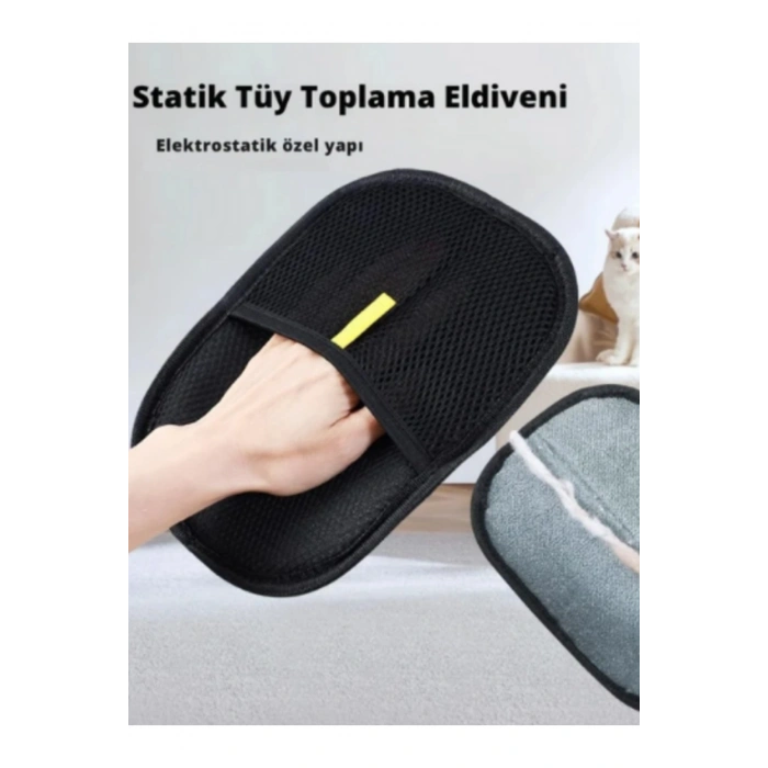 Vetrisil Çift Taraflı Statik Kedi Köpek Tüy Temizleme Eldiveni Giysiler Mobilyalar Halılar İçin