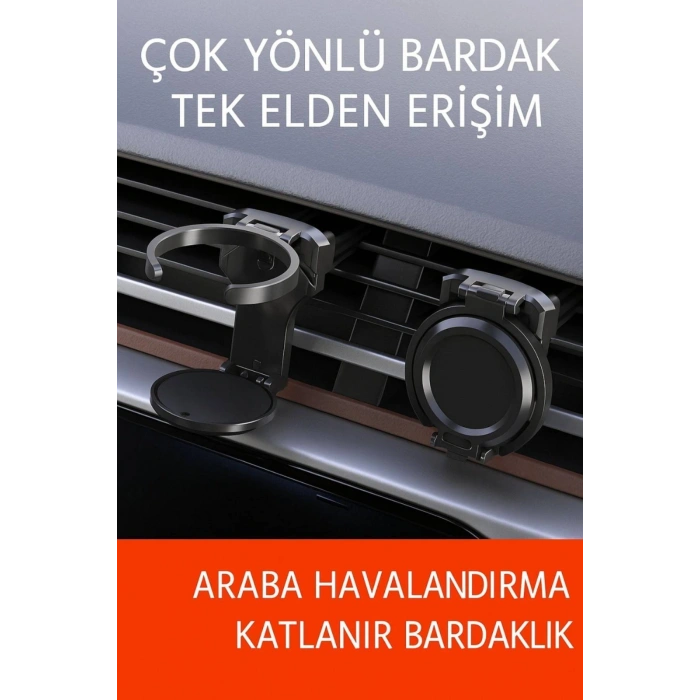 2 Adet Katlanabilir Araç Içi Havalandırma Tipi Bardak Uyumlu Tutucu – Katlanabilir Ve Kaymaz Tabanlı