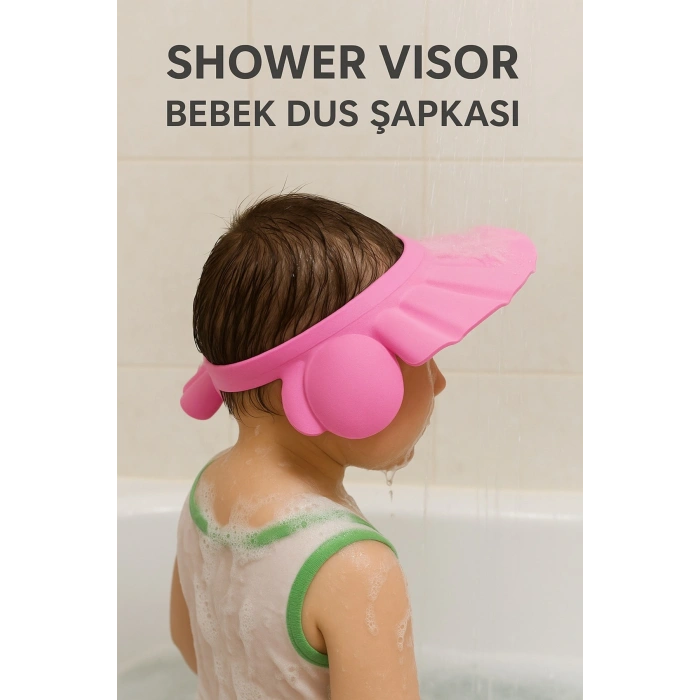 Ayarlanabilir Bebek Banyo Şapkası 1 adet pembe duş şapka bebek şampuan