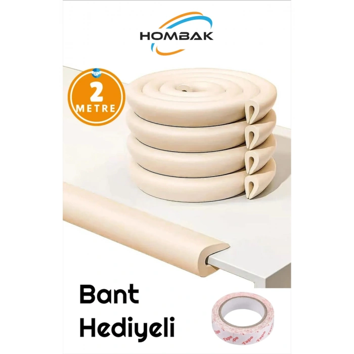 Sarmal Kenar Koruyucu Kalın Kenar Köşe Koruma 2 Mt Bebek Çocuk Masa Sehpa Kenar Köşe Kenar Koruma
