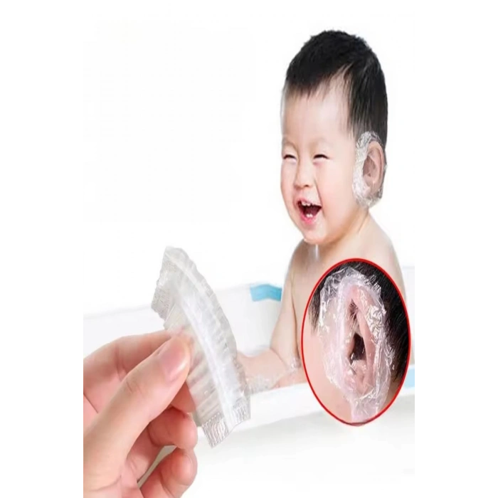 500lü Bebek Çocuk Kulak Koruyucu Su Geçirmez Lastikli Banyo Duş Kulak Bonesi
