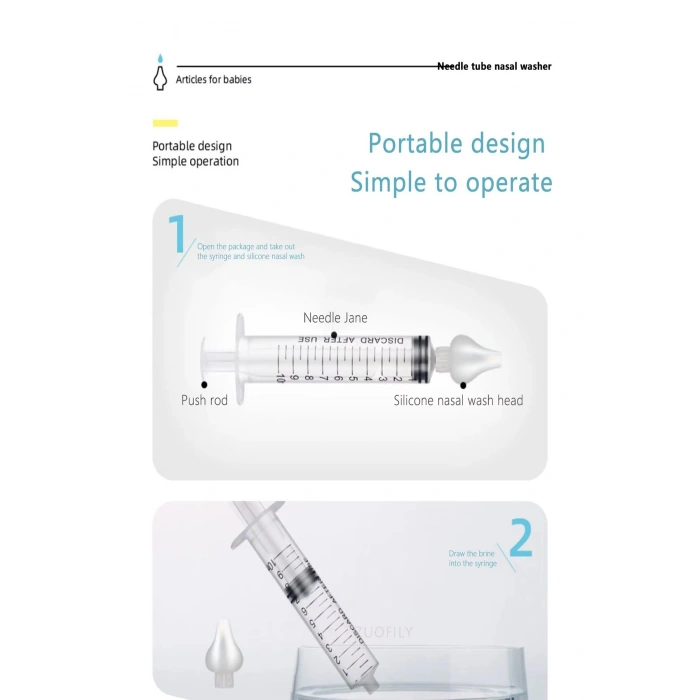 Yıkanabilir Yumuşak Silikon Uçlu Bebek Burun Temizleme Burun Açıcı Yıkama Şırıngası Aparat (10 Ml)