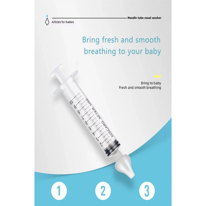 Yıkanabilir Yumuşak Silikon Uçlu Bebek Burun Temizleme Burun Açıcı Yıkama Şırıngası Aparat (10 Ml)