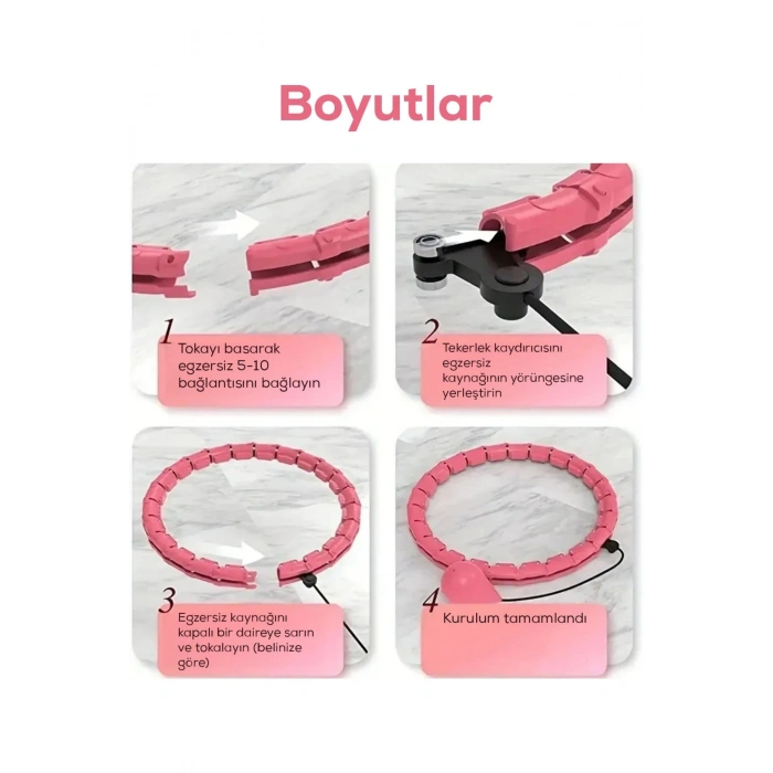 HulaHoop Bel Bölgesi Ayarlanabilir Akıllı Bel İnceltme Egzersiz Çemberi