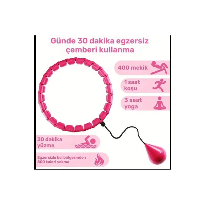 HulaHoop Bel Bölgesi Ayarlanabilir Akıllı Bel İnceltme Egzersiz Çemberi