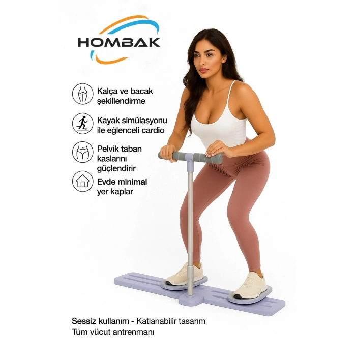 Bacak Güçlendirme Egzersiz Aleti Vücut Sıkılaştırma Kayak Makinesi Kardiyo Pilates Yoga Fitness