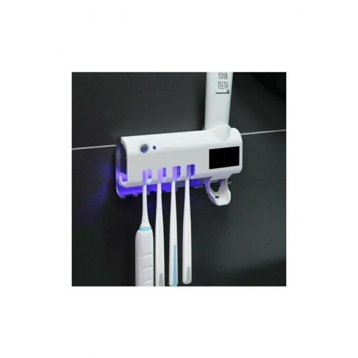 Otomatik Diş Macunu Sıkacağı Ve Sterilizör 4 Adet Diş Fırçası Tutuculu