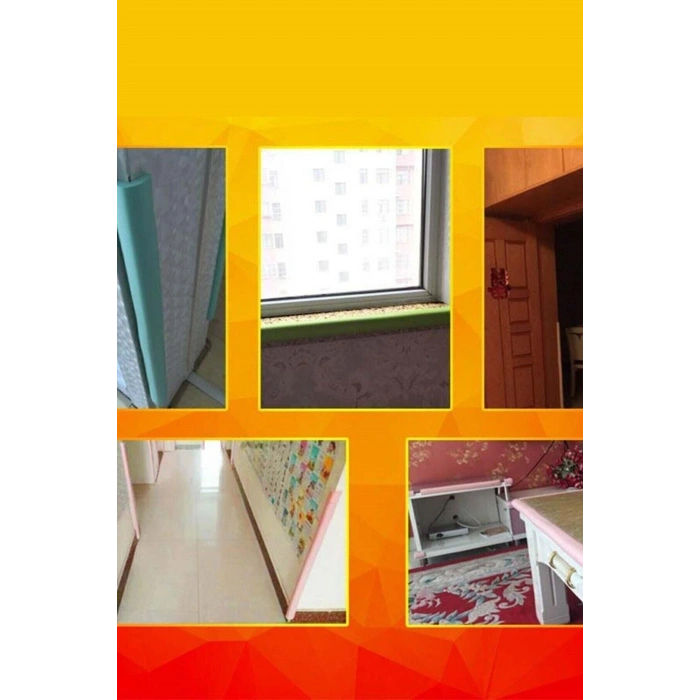 12 Metre Kalın Masa Kenar Köşe Koruyucu Kauçuk Şerit Krem 2mt*6adet