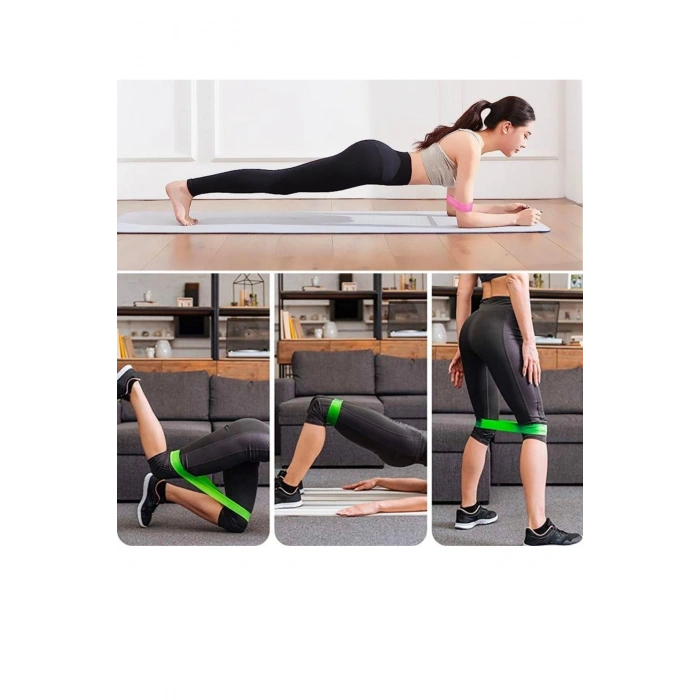 5li Farklı Renk ve Direnç Seviyeli Pilates Crossfit Bant Seti