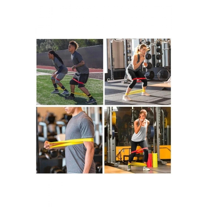 5li Farklı Renk ve Direnç Seviyeli Pilates Crossfit Bant Seti