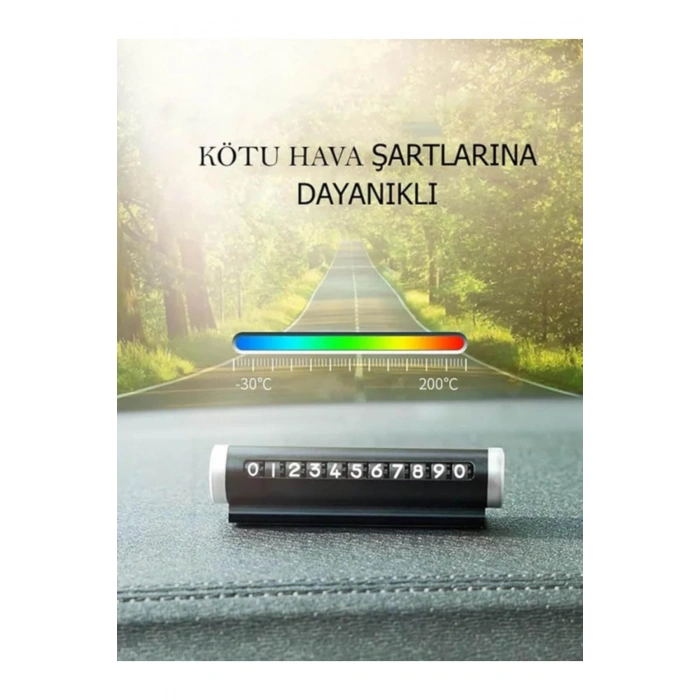Universal Araç Içi Alüminyum Değiştirilebilen Çevirmeli Park Telefon Numaratörü Siyah