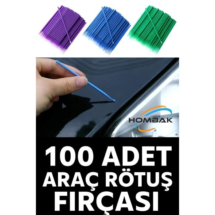 100 Adet Profesyonel Araç Boya Rötuş Çubuğu – Mikro Uç Fırça Seti