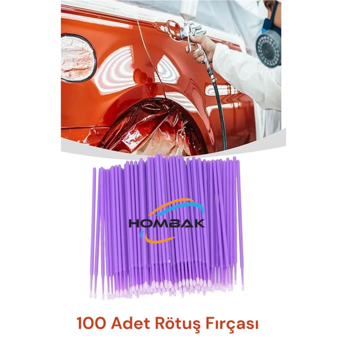 100 Adet Profesyonel Araç Boya Rötuş Çubuğu – Mikro Uç Fırça Seti