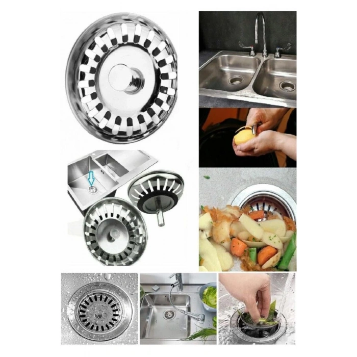 Çöpmak Paslanmaz Çelik Sifon Süzgeci 8 Cm Lavabo Evye Süzgeci Lavabo Gider Süzgeci
