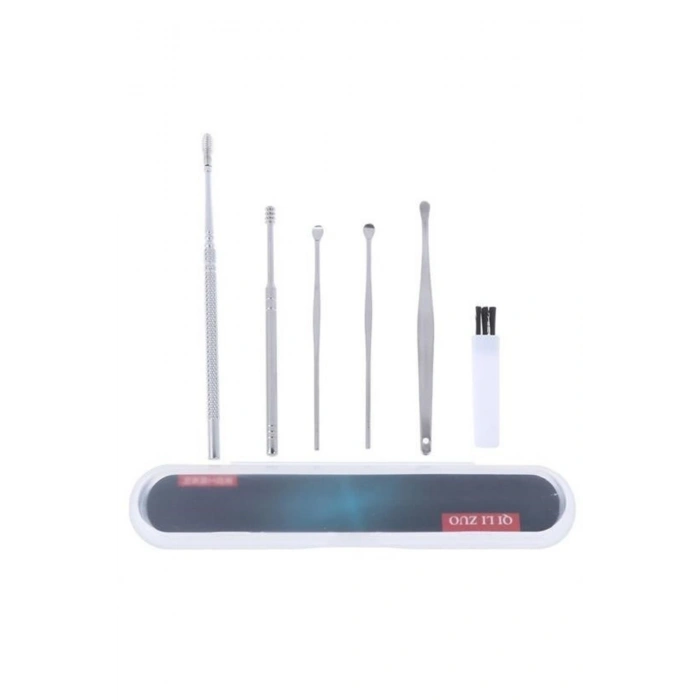 BUFFER® 6 Parça Paslanmaz Çelik Kulak Balmumu Toplayıcı Çıkarıcı Temizleyici Bakımı Çubuk Seti
