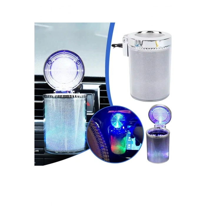 Oto İçin Renkli LED Küllük Kapaklı, Işıklı Tasarım