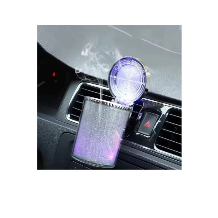 Oto İçin Renkli LED Küllük Kapaklı, Işıklı Tasarım