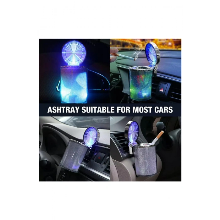 Oto İçin Renkli LED Küllük Kapaklı, Işıklı Tasarım