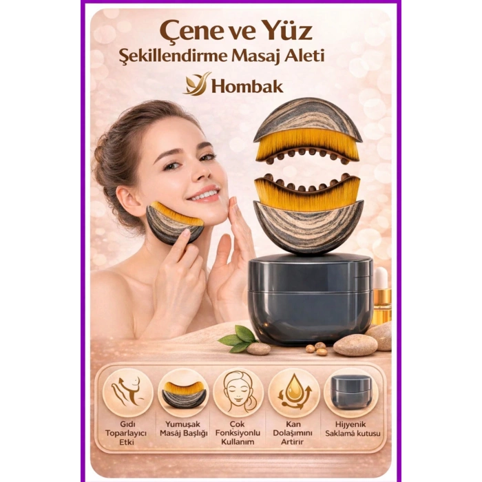 Çene ve Yüz Şekillendirme Fırçası Çok Fonksiyonlu Yumuşak Masaj Aleti Gıdı Toparlayıcı (Kutulu)