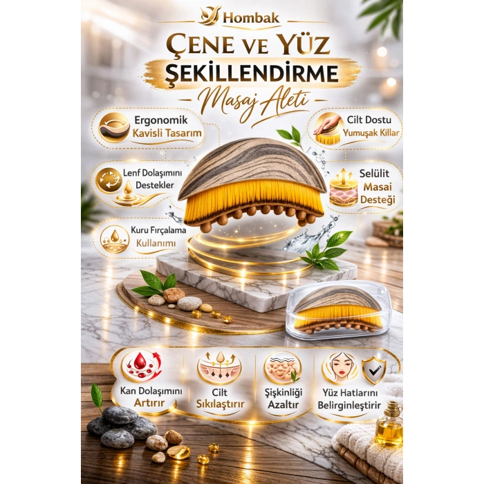 Çene ve Yüz Şekillendirme Fırçası Çok Fonksiyonlu Yumuşak Masaj Aleti Gıdı Toparlayıcı (Kutulu)
