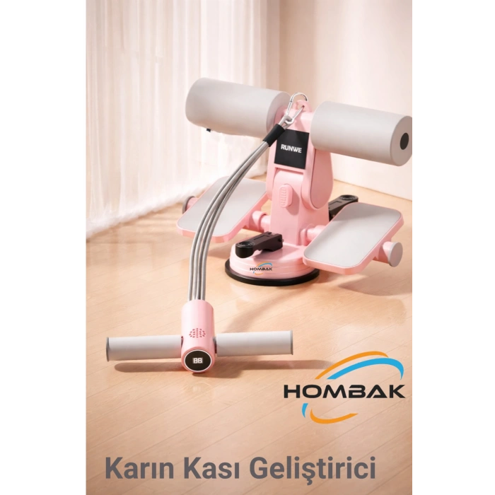 Çift Vantuzlu Sayaçlı Mekik Çekme Spor Aleti Karın Egzersizi Evde Spor Egzersiz Mekik Aleti