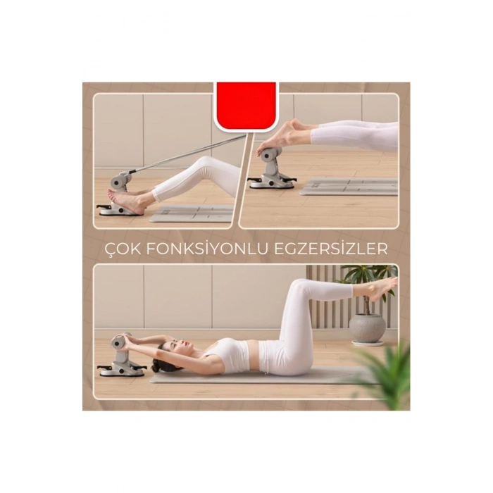 Çift Vantuzlu Sayaçlı Mekik Çekme Spor Aleti Karın Egzersizi Evde Spor Egzersiz Mekik Aleti