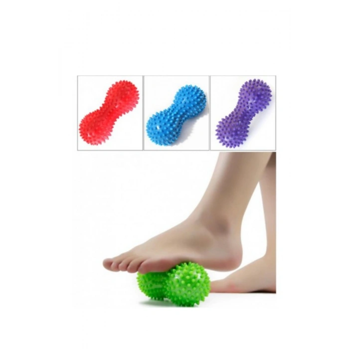 Dikenli Fıstık Şekilli El Ayak Vücut Masaj Topu – Kas Gevşetici, Kan Dolaşımı Destekleyici (15 cm)