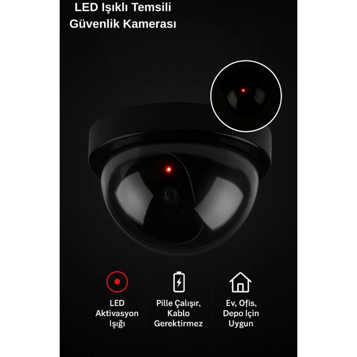 LED Işıklı Temsili Dome Güvenlik Kamerası – Caydırıcı Temsili Kamera