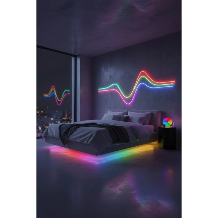 ® 3 Metre Neon LED Işık – Esnek Dekoratif Ortam ve Oda Aydınlatması